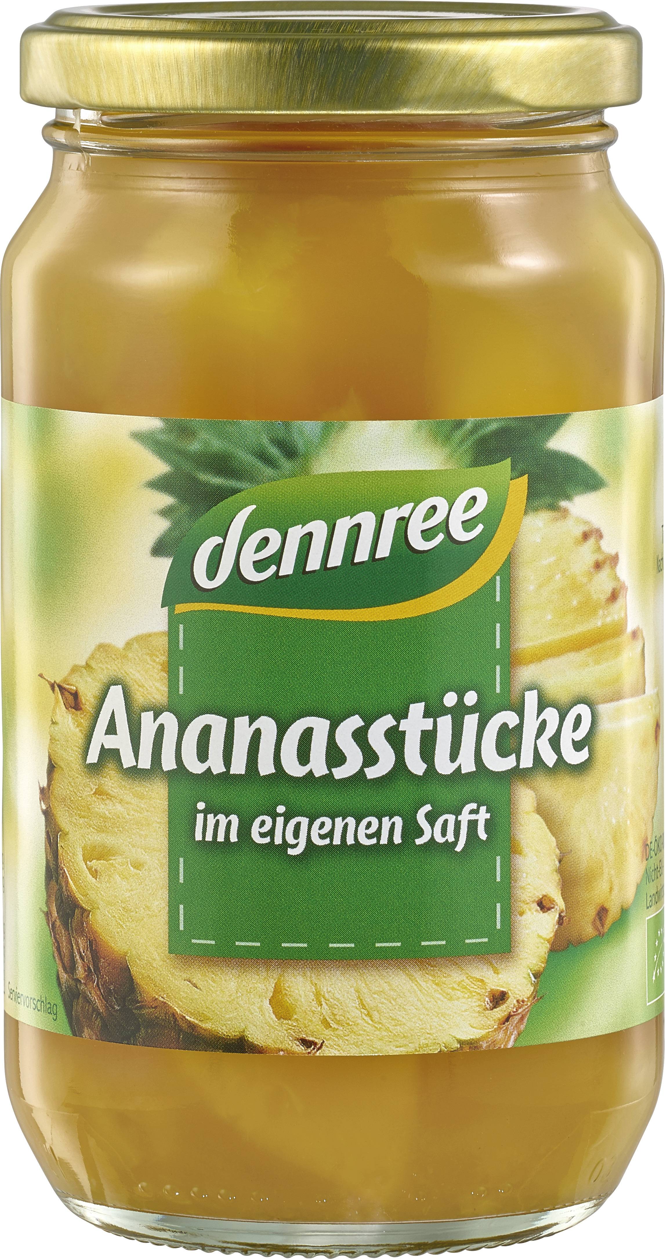 Ananas Bucati In Suc De Ananas, Eco-bio, 350g - Dennree