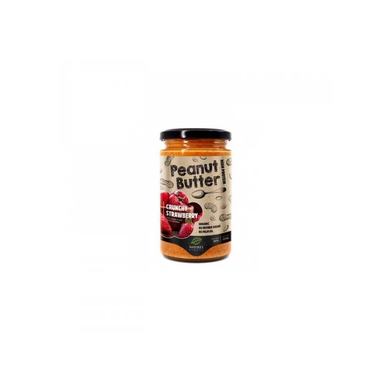 Unt de arahide crocant cu capsuni, 350g - Nutrisslim