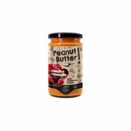 Unt de arahide crocant cu capsuni, 350g - Nutrisslim