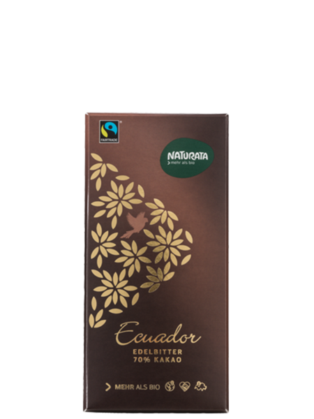 Ciocolata neagra 70% cacao ecuador, eco-bio 100g - naturata