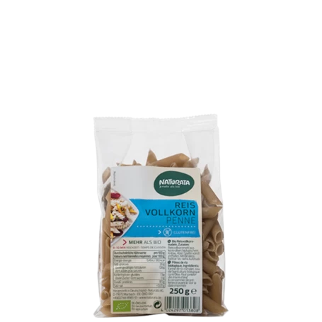 PASTE PENNE DIN OREZ INTEGRAL FARA GLUTEN, ECO-BIO, 250g - NATURATA