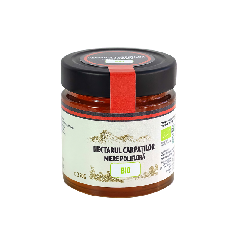 Miere poliflora, eco-bio, 250g - NECTARUL CARPATILOR