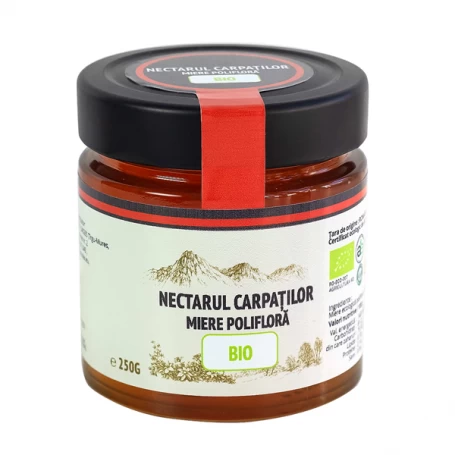 Miere poliflora, eco-bio, 250g - NECTARUL CARPATILOR