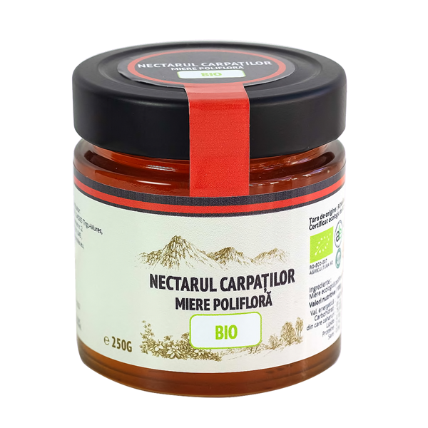 Miere poliflora, eco-bio, 250g - nectarul carpatilor