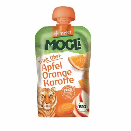 Piure din morcovi, mere si portocale, eco-bio, 100g - Mogli