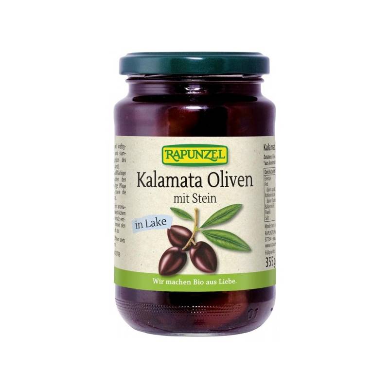 Masline Kalamata violet cu Samburi in saramura, eco-bio, 335g -