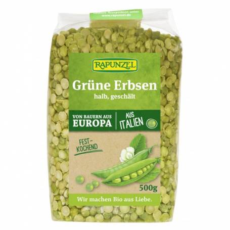 Mazare verde jumatati decojita, eco-bio, 500g - Rapunzel