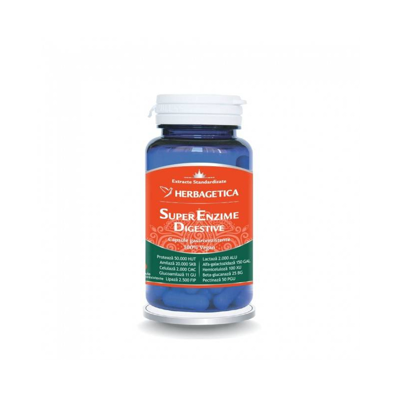 Super Enzime Digestive - Herbagetica - 30 capsule