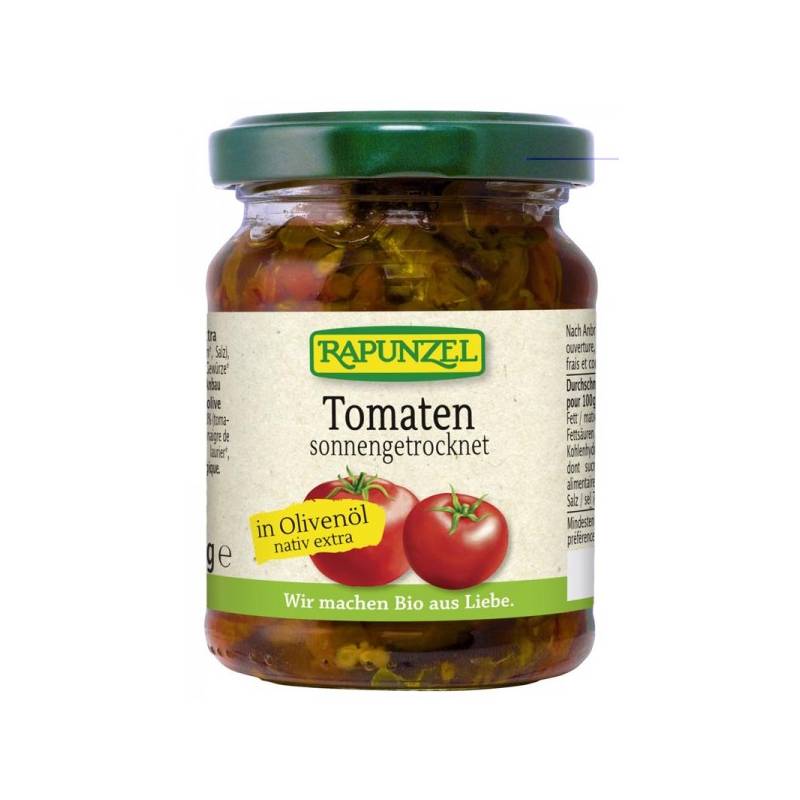 Rosii uscate în ulei de masline extra virgin, eco-bio, 120g - Rapunzel
