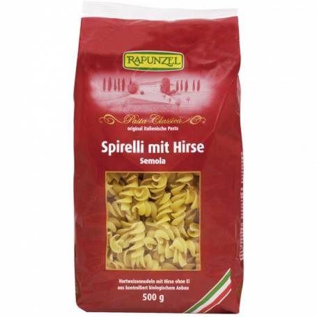 Spirelli semola cu mei, eco-bio, 500g - Rapunzel