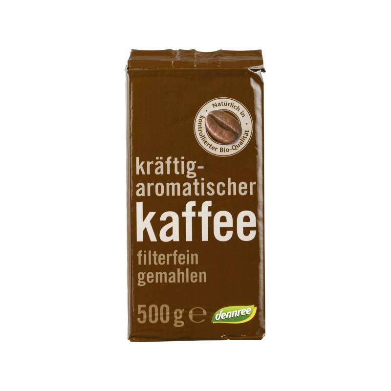 Cafea prajita macinata, eco-bio, 500g - Dennree