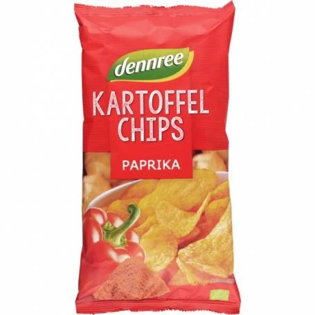 Chipsuri din cartofi cu ardei, eco-bio, 125g - Dennree