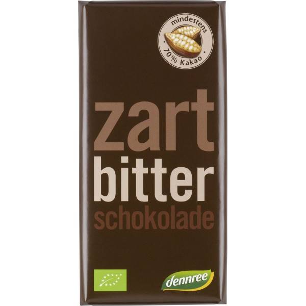 Ciocolata amaruie 70% cacao, eco-bio, 100g - dennree