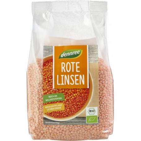 Linte rosie boabe, eco-bio, 500g - Dennree