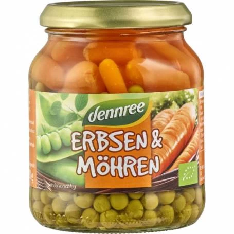 Mazare cu morcovi la borcan, eco-bio, 350g - Dennree