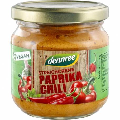 Pate vegetal cu ardei si chili, eco-bio, 180g - Dennree