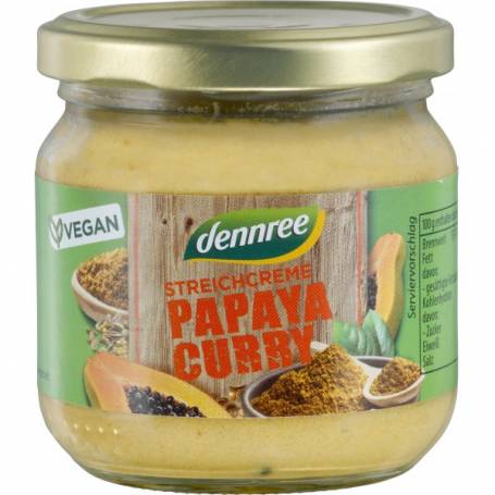 Pate vegetal dennree cu papaya si curry, eco-bio, 180g - Dennree