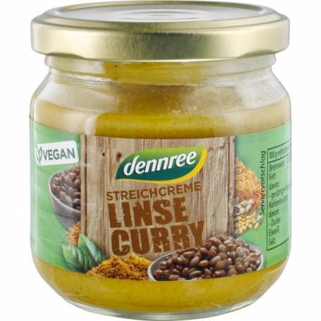 Pate vegetal cu linte si curry, eco-bio, 180g - Dennree