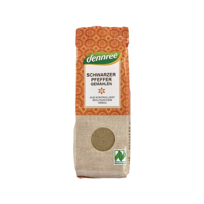 Piper negru macinat, eco-bio, 65g - Dennree