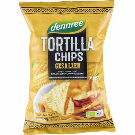 Tortilla chips cu sare, eco-bio, 125g - Dennree