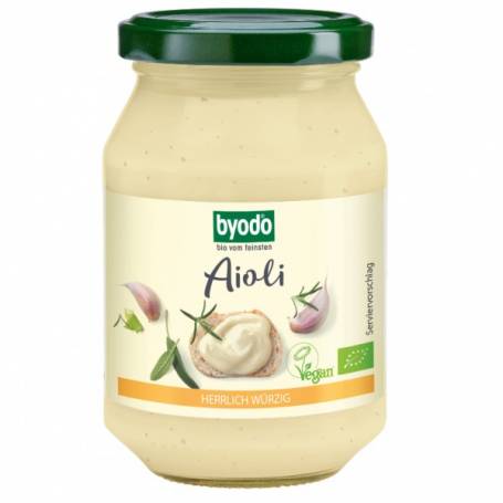 Aioli maioneza cu usturoi vegan, eco-bio, 250ml - Byodo