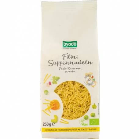 Fidea pentru supa din grau dur, eco-bio, 250g - Byodo