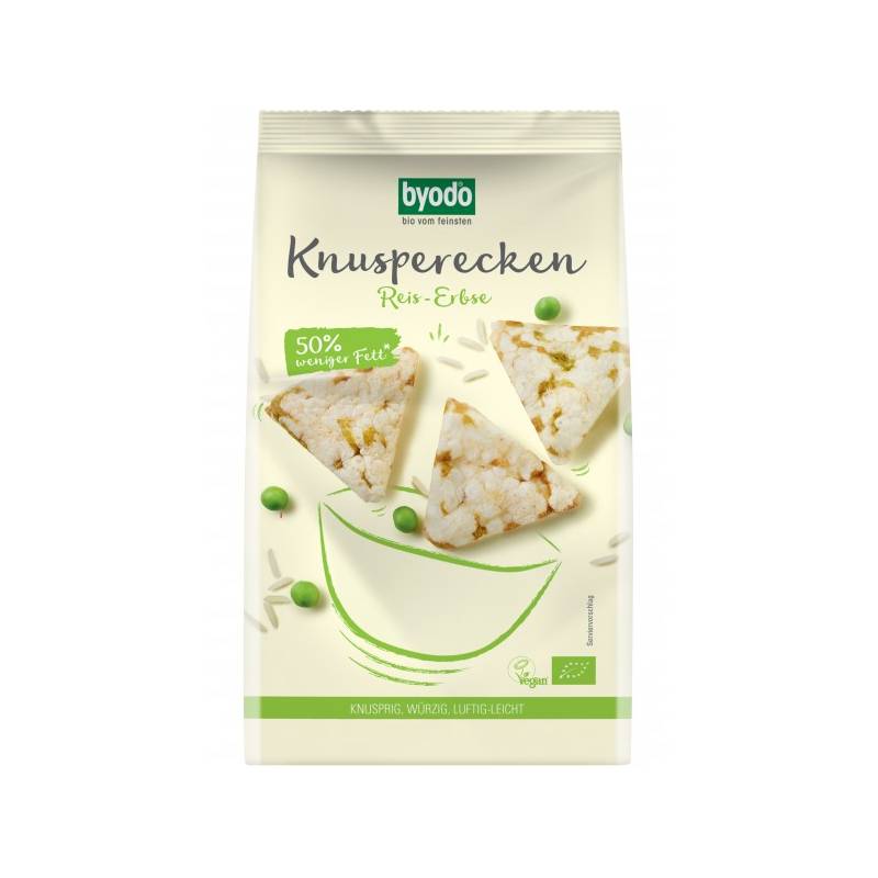 Mini Crackers din orez si mazare, eco-bio, 90g - Byodo
