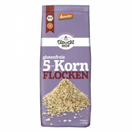 Fulgi din 5 cereale, fara gluten, eco-bio, 475g - Bauck Hof