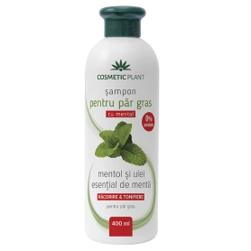 Sampon pentru par gras cu mentol si ulei esential de menta, 400ml - Cosmeticplant