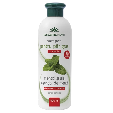 Sampon pentru par gras cu mentol si ulei esential de menta, 400ml - Cosmeticplant