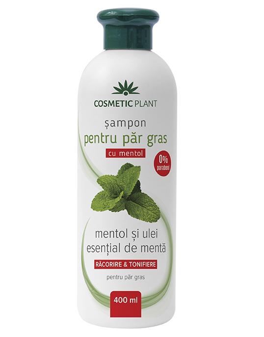 Cosmetic Plant Sampon pentru par gras cu mentol si ulei esential de menta, 400ml - cosmeticplant