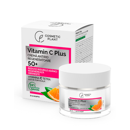 Crema antirid regeneratoare 50+ Vitamina C Plus, 50ml - Cosmetic Plant