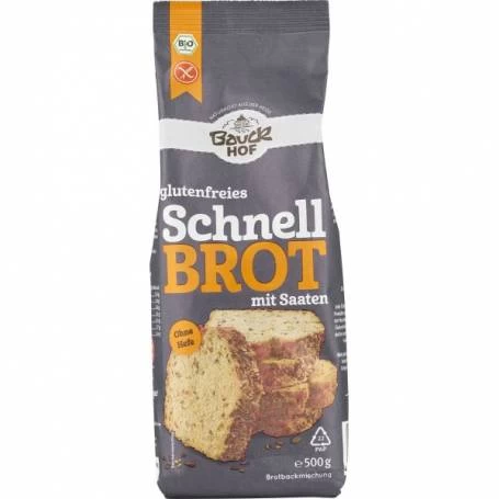Mix de faina pentru paine rapida cu seminte, fara gluten, eco-bio, 500g - Bauck Hof