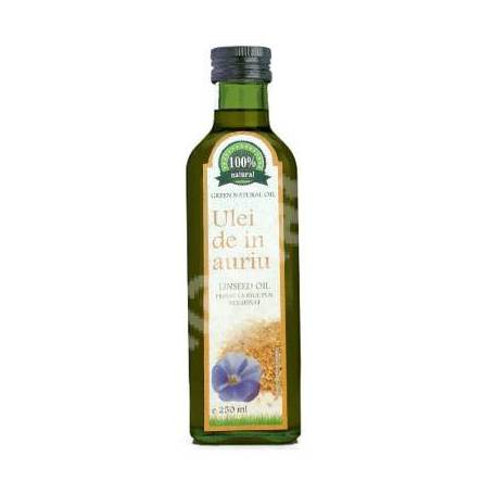 Ulei de in auriu presat la rece, 250ml - CARMITA