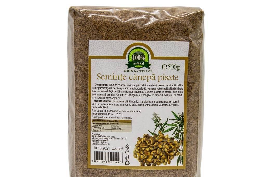 Seminte canepa pisate, 500g - carmita