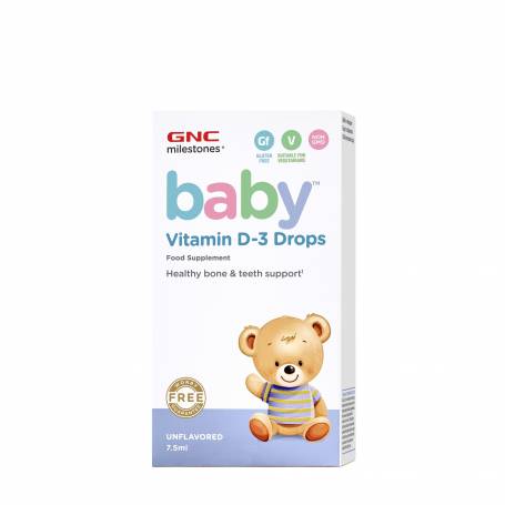 Milestones baby vitamina D-3 picaturi, 7.5ml - GNC