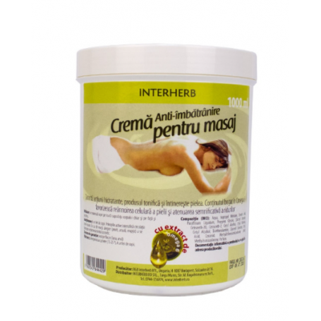 Crema pentru masaj cu extract cu extract de Omega 6, 500ml - INTERHERB