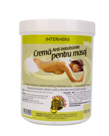 Crema pentru masaj cu extract cu extract de omega 6, 500ml - interherb