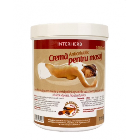 Crema pentru masaj cu extract cu extract de scortisoara, 500ml - INTERHERB