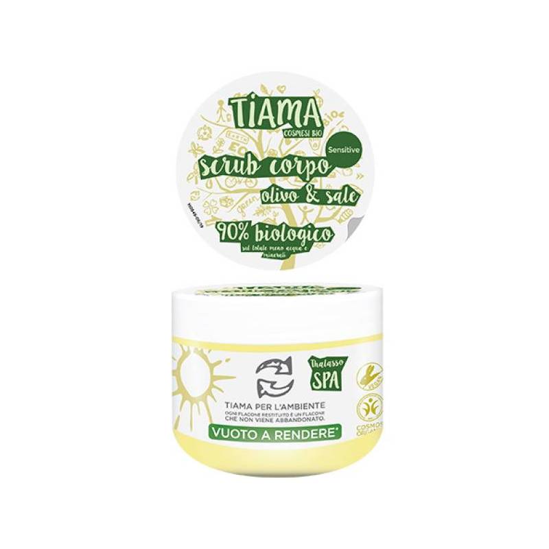 Scrub pentru corp cu extract de maslin si sare, eco-bio, 250ml - Tiama