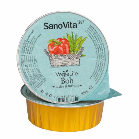 Pate vegetal din bob cu ardei si tarhon, 100g - SanoVita