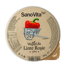 Pate vegetal din Linte rosie cu ardei si ceapa, 100g - Sanovita
