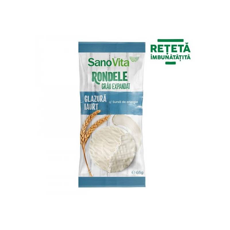 Rondele din Grau cu glazura de Iaurt, 66g - Sano Vita