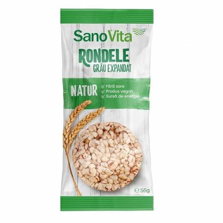 Rondele din grau expandat, 56g - Sano Vita