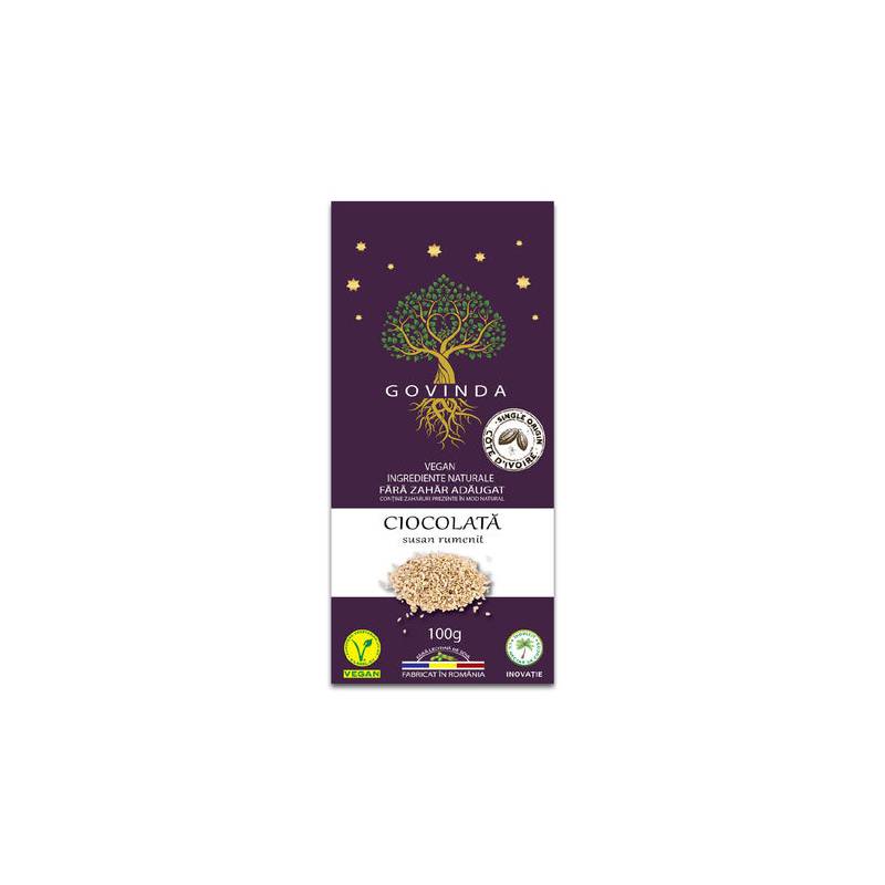 Ciocolata Govinda cu susan rumenit 100g - GOVINDA
