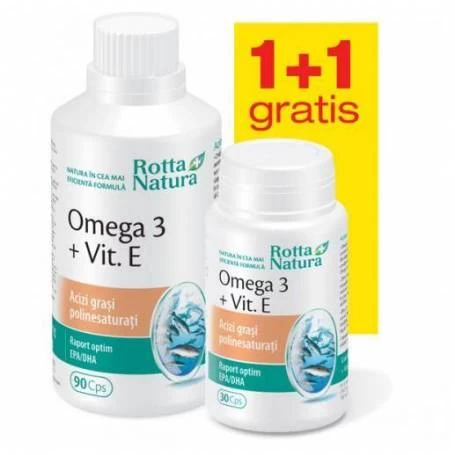 Omega 3 Vitamina+E 1000mg 90+30cps - Rotta Natura