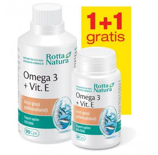 Omega 3 vitamina+e 1000mg 90cps+30cps gratis - rotta natura