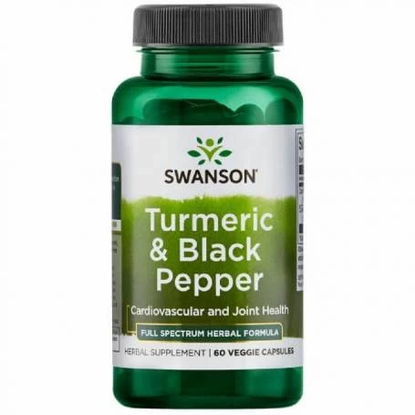 Turmeric Organic cu Piper negru Organic, 60cps - Swanson