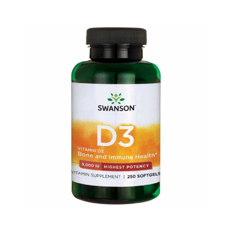 Vitamina D3, 5000ui, 250cps - Swanson