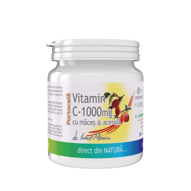 Vitamina C cu maces si acerola aroma de lamaie, 1000mg, 60cps - MEDICA